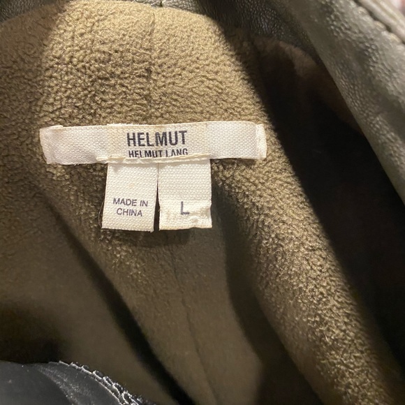 Olive Green Helmut Lang Leather Jacket, large - Picture 9 of 12